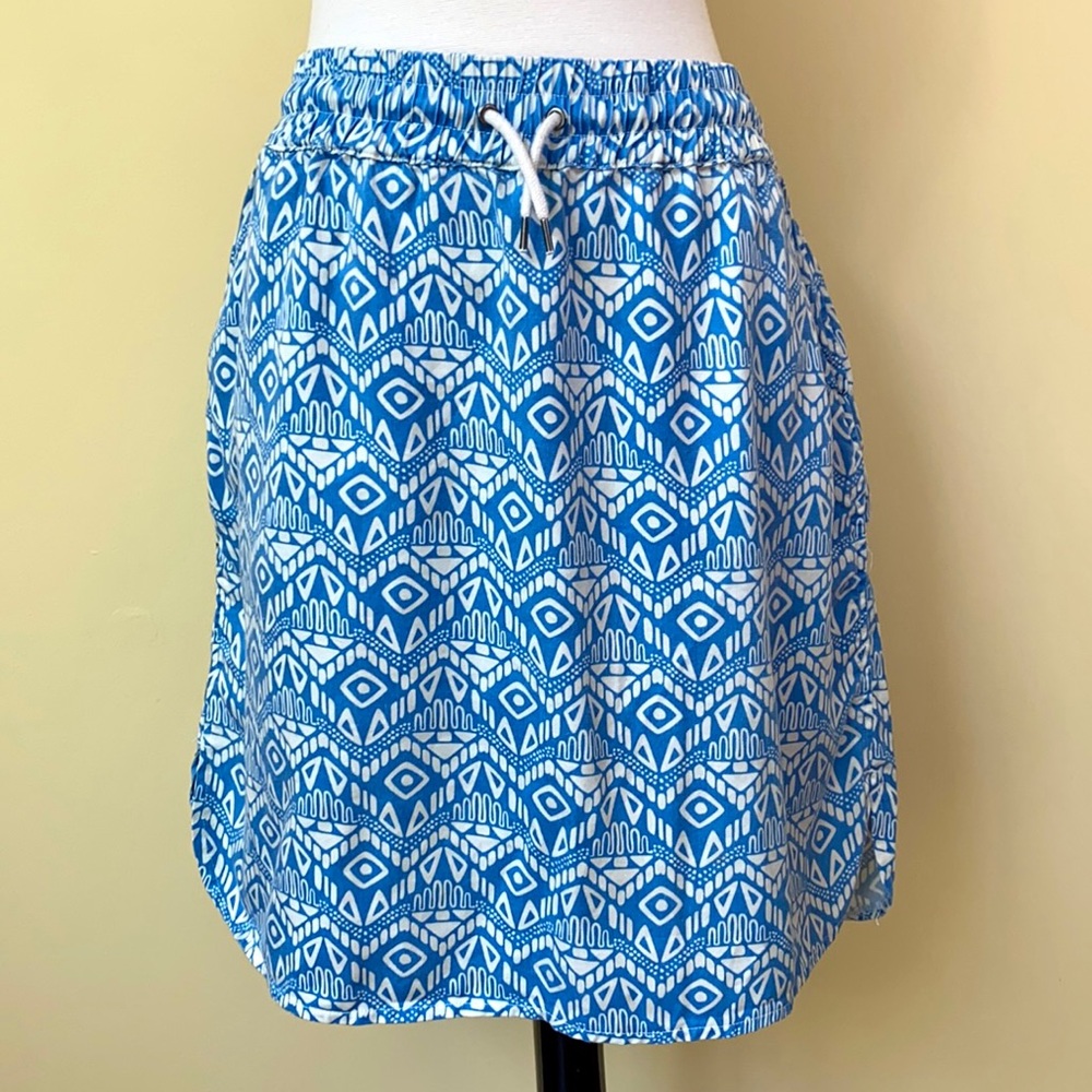 KAVU Blue & White Pattern Tencel Skirt